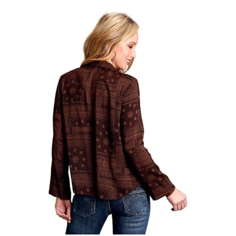 Stetson Tops, Tees & Blouses ‎womens Stetson Western Shirt Womens L/S V-Neck M Brown 11-050-0590-0124 BR