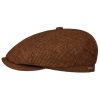 Stetson Hats & Caps ‎mens Stetson Bendavoa Wool 6 Panel Flat Cap Men - Made in The EU Rust