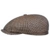 Stetson Hatteras Tweed Houndstooth Flat Cap Men - Made in Germany Brown-blue Stetson ‎mens Hats & Caps