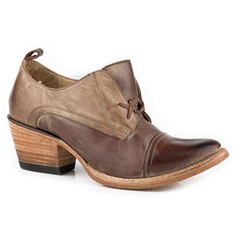 Stetson Women's Oakley Western Booties Round Toe Brown 9 M ‎boys Novelty Stetson