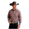 Stetson Shirts ‎mens Stetson Western Shirt Mens L/S Slate Plaid XL Wine 11-001-0478-6041 WI