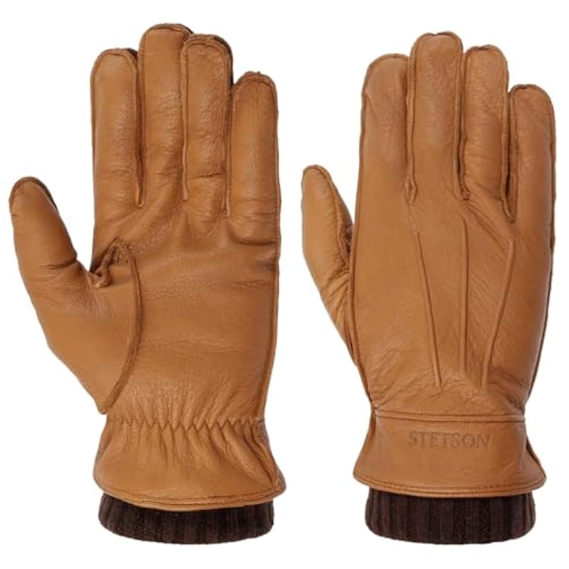 Stetson Stetson Deer Cashmere Leather Gloves Men - Light Brown ‎mens Gloves & Mittens