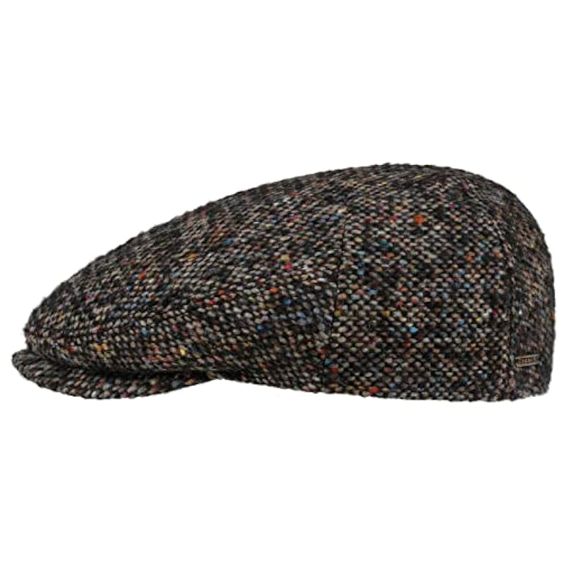 ‎mens Hats & Caps Stetson Stetson Colour Dots Flat Cap Men - Made in Germany Black