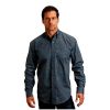 Stetson Shirts ‎mens Stetson Western Shirt Mens L/S Steel L Blue 11-001-0526-1054 BU
