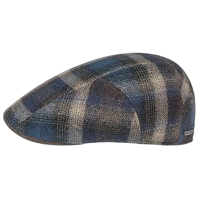 Stetson Stetson Camanto Virgin Wool Check Flat Cap Men Blue 7 7/8 ‎mens Hats & Caps