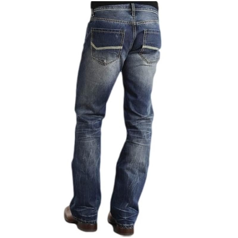 ‎mens Jeans Stetson Stetson Men's Rocker Fit with Lower Rise and Slightly Fitted Thigh Jean Dark Stone