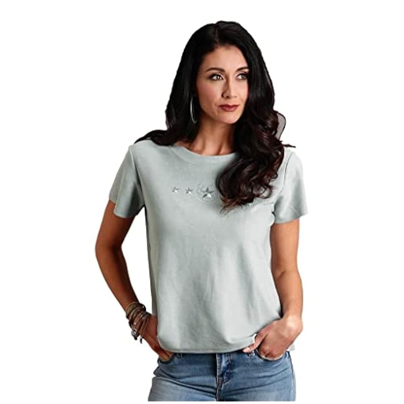 ‎womens Tops, Tees & Blouses Stetson Stetson Western Shirt Womens S/S Solid M Blue 11-039-0513-7038 BU