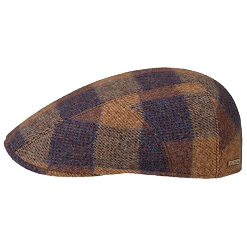 ‎mens Hats & Caps Stetson Stetson Ankeny Ivy Wool Check Flat Cap Men - Made in The EU Brown-blue
