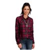 Stetson Women's Solid Blue Denim Long Sleeve Snap Western Shirt Wine Stetson ‎womens Jeans