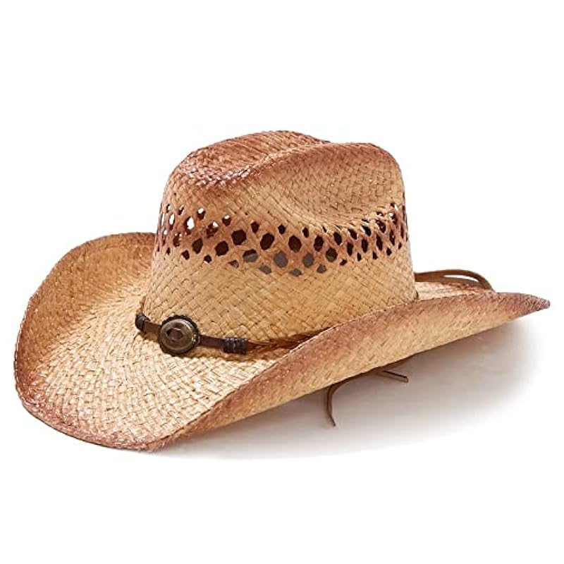 ‎mens Hats & Caps Stetson Stetson Big River – Shapeable Straw Cowboy Hat Sweated