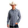 Stetson Western Shirt Mens L/S Plaid Snaps Blue 11-001-0478-0379 BU Blue Stetson ‎mens Shirts