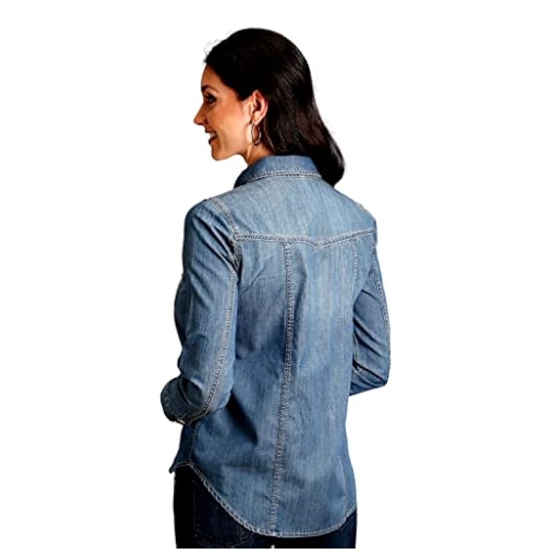 ‎womens Tops, Tees & Blouses Stetson Stetson Western Shirt Women L/S Denim Snap XS Blue 11-050-0594-6026 BU