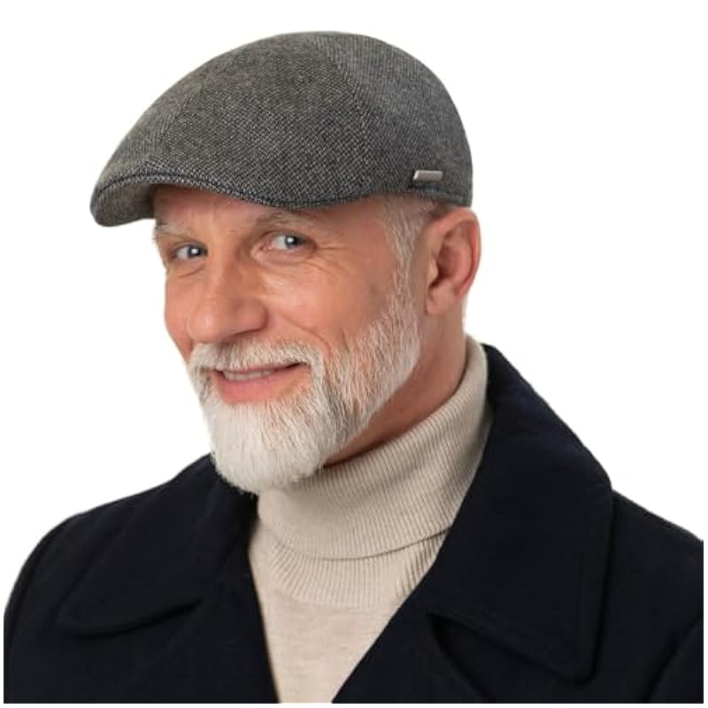 Stetson Stetson Texas Fine Herringbone Flat Cap Men - Made in The EU Anthracite ‎mens Hats & Caps