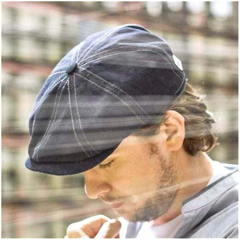 Stetson Stetson Hatteras Sustainable Denim Flat Cap Men - Made in The EU Denim ‎mens Hats & Caps