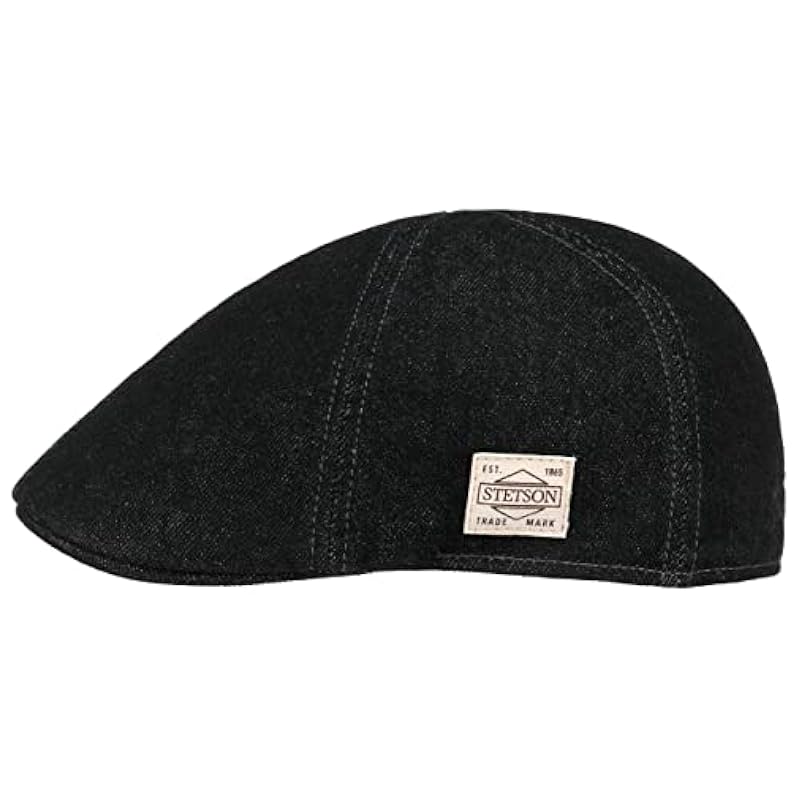 Stetson Texas Robust Denim Flat Cap Men - Black ‎mens Hats & Caps Stetson