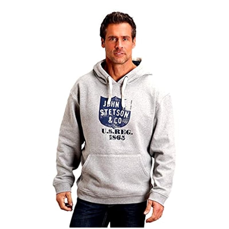 Stetson Stetson Western Sweatshirt Men Hood M Heather Gray 11-097-0562-0919 GY ‎men Active