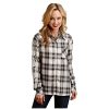 Stetson Tops, Tees & Blouses ‎womens Stetson Herringbone Womens Cream Rayon/Nylon Ash Plaid BD L/S Shirt S