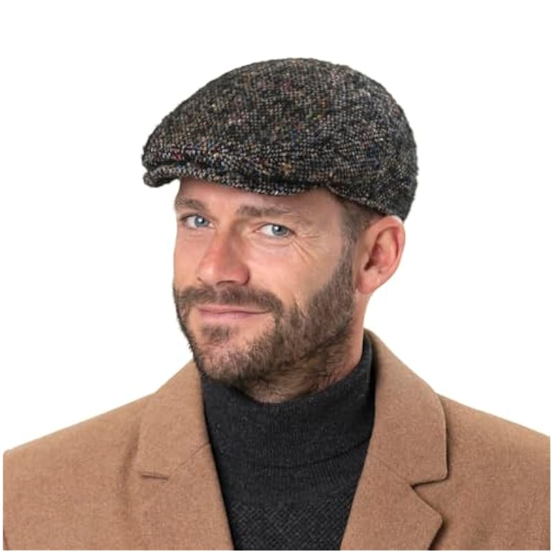 ‎mens Hats & Caps Stetson Stetson Colour Dots Flat Cap Men - Made in Germany Black