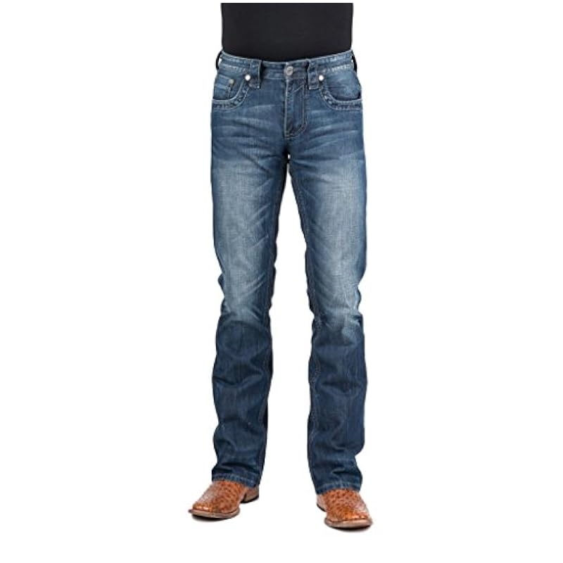 Stetson Stetson Men's Rocker Fit with Lower Rise and Slightly Fitted Thigh Jean Dark Blue ‎mens Jeans