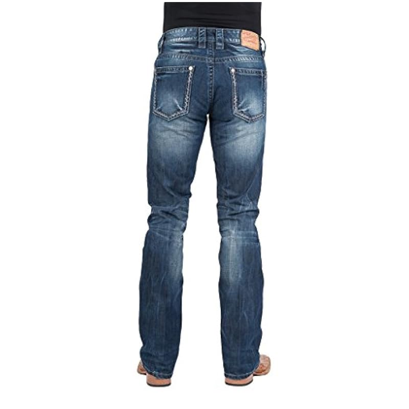 Stetson Stetson Men's Rocker Fit with Lower Rise and Slightly Fitted Thigh Jean Dark Blue ‎mens Jeans