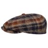 Stetson Hats & Caps ‎mens Stetson Hatteras Shetland Plaid Flat Cap Men - Navy