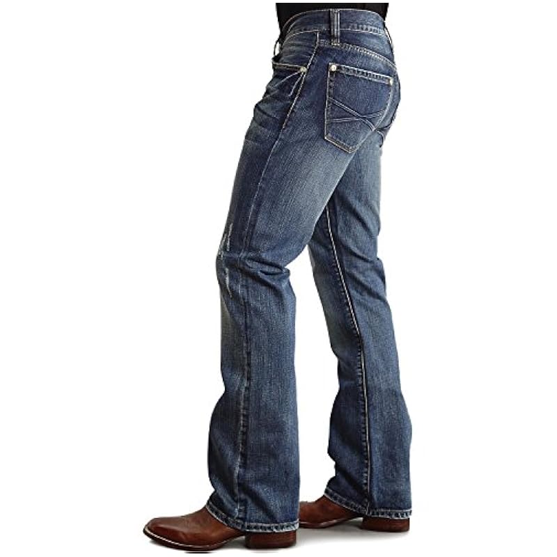 ‎mens Jeans Stetson Stetson Men's Rocker Fit with Lower Rise and Slightly Fitted Thigh Jean Dark Blue