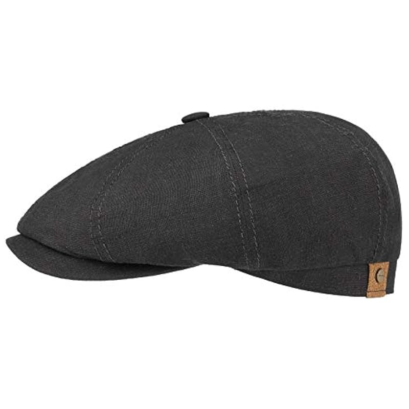 ‎mens Hats & Caps Stetson Stetson Hatteras Linen Newsboy Cap Women/Men | Made in The EU Black
