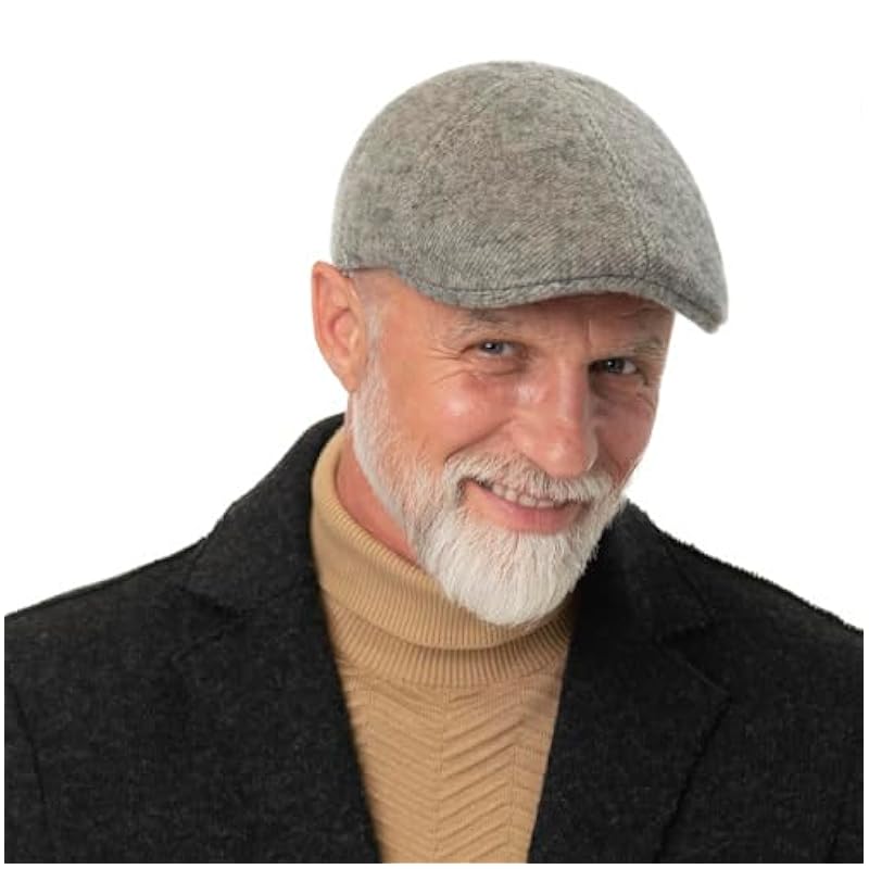 Stetson Stetson Texas Undyed Virgin Wool Flat Cap Men - Made in The EU Grey ‎mens Hats & Caps