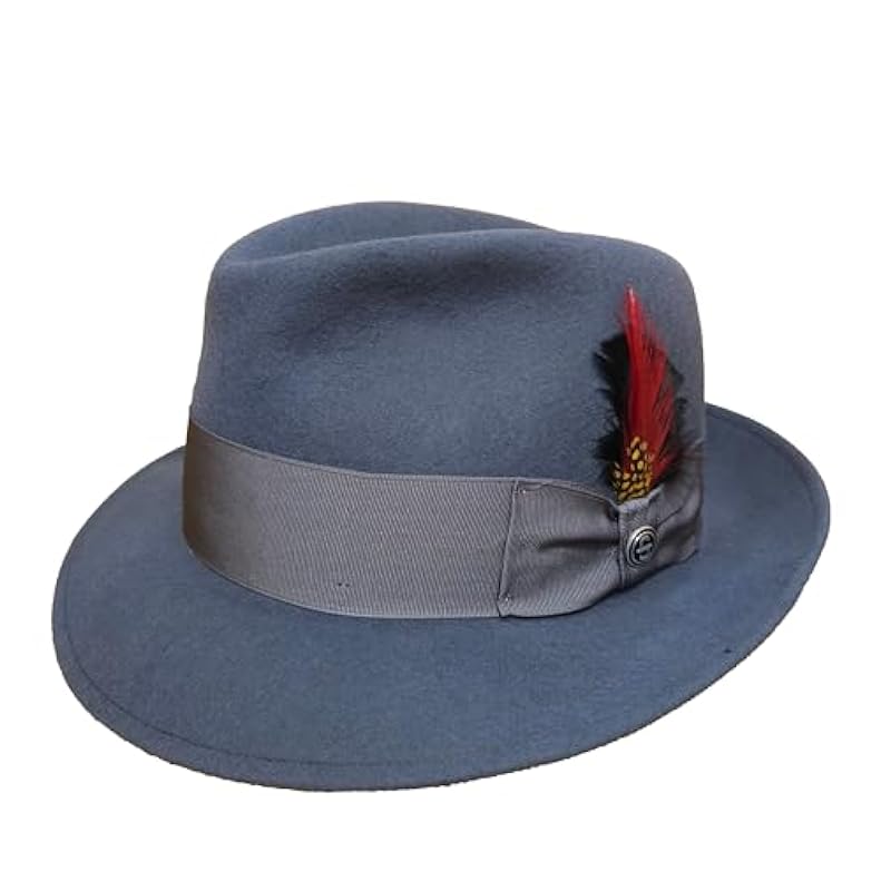Stetson and Dobbs TWFRDK-8220 Mens Frederick Fedora Stone Wash ‎mens Hats & Caps Stetson