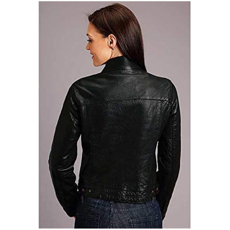‎Womens Coats, Jackets & Vests Stetson Stetson Women's Leather Jacket Black X-Large