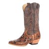Stetson Men's Wicks Hand Tooled Western Boot Snip Toe Brown 9 D(M) US Stetson ‎mens Boots