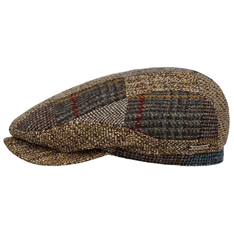 Stetson Hats & Caps ‎mens Stetson Mandeo Driver Patchwork Flat Cap Men - Made in The EU Beige-brown