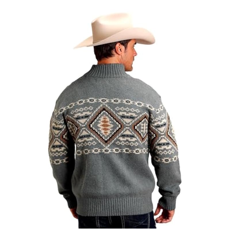 Stetson Western Sweater Mens Aztec Wool 3XL Gray 11-014-0120-6069 GY ‎men Sweaters Stetson