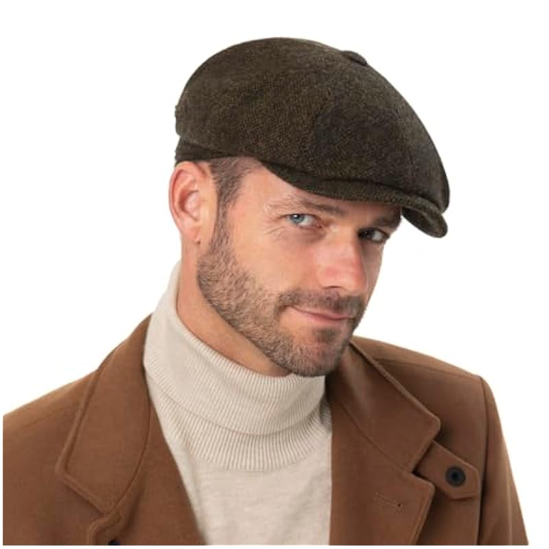 Stetson Stetson Hatteras Wool Melange Flat Cap Men - Made in Germany Rust ‎mens Hats & Caps