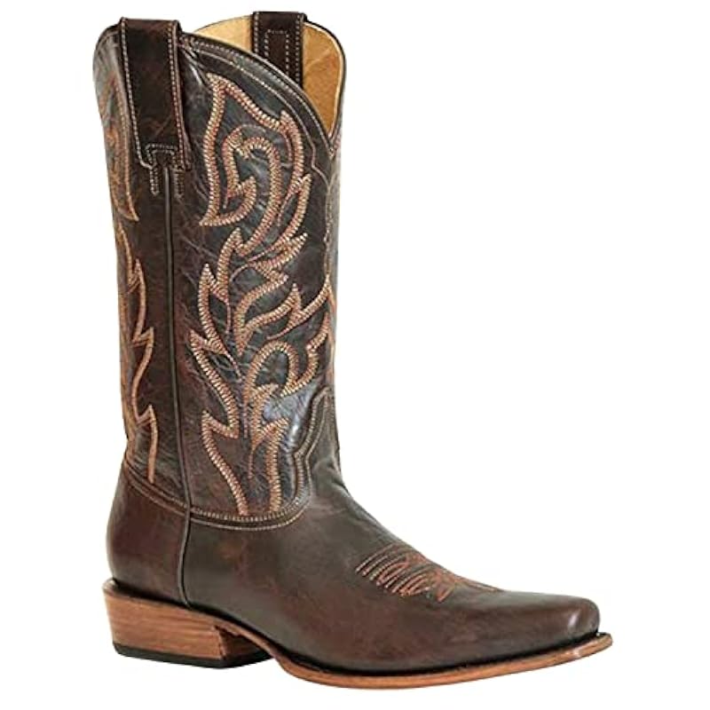 Stetson Boots ‎mens Stetson Men's Lawman Calf Vamp Corded Western Boot Snip Toe Brown 12 D(M) US