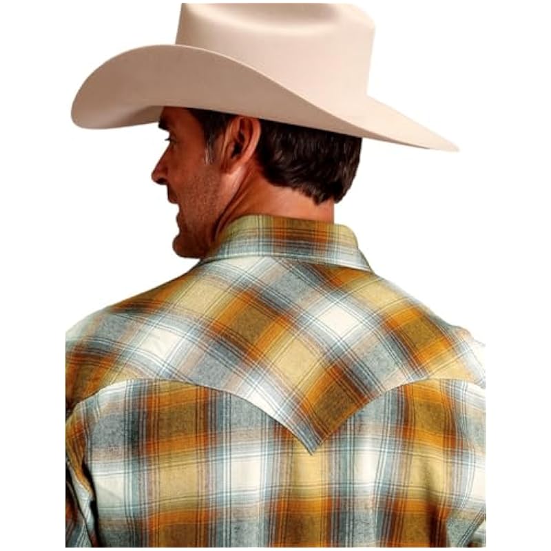 Stetson Stetson Western Shirt Mens L/S Collar S Brown 11-001-0478-6055 BR ‎mens Shirts