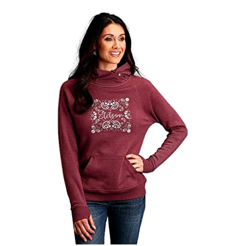 Stetson Western Sweatshirt Womens Knit XL Maroon 11-098-0562-7097 RE ‎womens Active Stetson