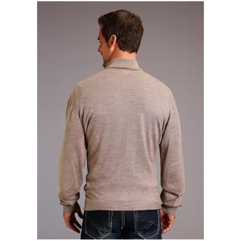 Stetson Mens Heathered Brown Wool Blend Zip Sweater XL Stetson ‎mens Sweaters