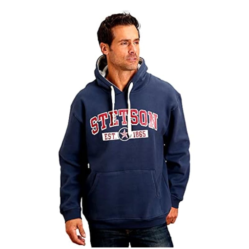 ‎mens Active Stetson Stetson Western Sweatshirt Mens Drawstring XL Navy 11-097-0562-0911 BU