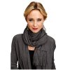 Stetson Scarves & Wraps ‎Womens Stetson Western Scarf Womens Fringe Knit O/S Gray 11-177-0201-7020 GY