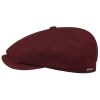 Stetson Hats & Caps ‎mens Stetson Hatteras Classic Wool Flat Cap Men - Dark Red