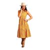 Stetson Women's Southwestern Embroidered Sleeveless Tiered Midi Dress Yellow Medium ‎womens Dresses Stetson