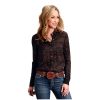 Stetson Western Shirt Womens Blouse L/S S Brown 11-050-0590-0123 BR ‎womens Tops, Tees & Blouses Stetson