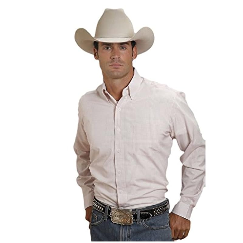 Stetson Men's Plaid Button Shirt Pink Large Stetson ‎mens Shirts