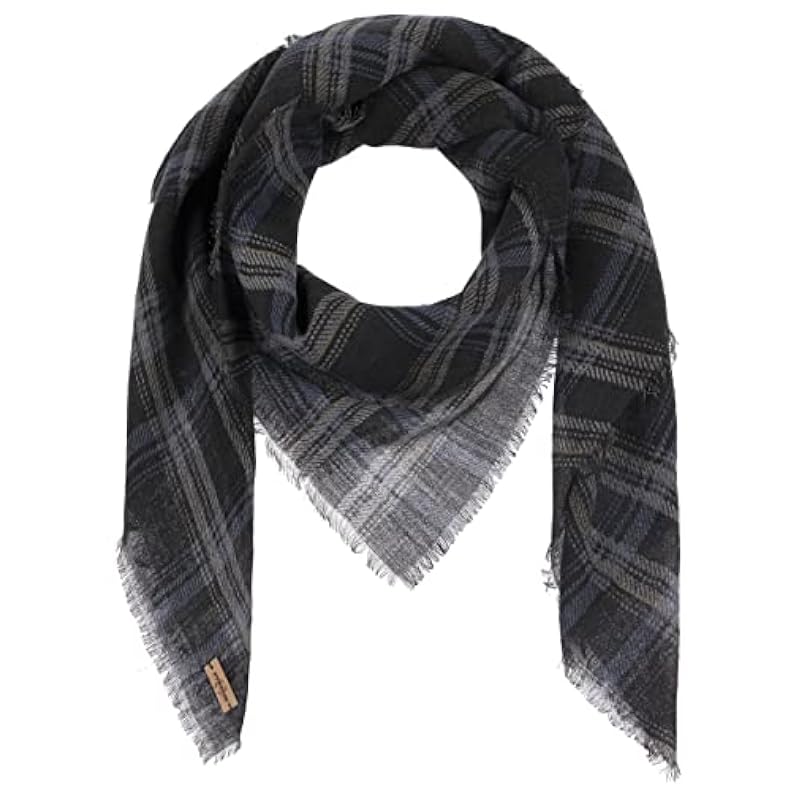 Stetson Shadow Plaid Scarf Women/Men - Black-grey Stetson ‎womens Scarves & Wraps