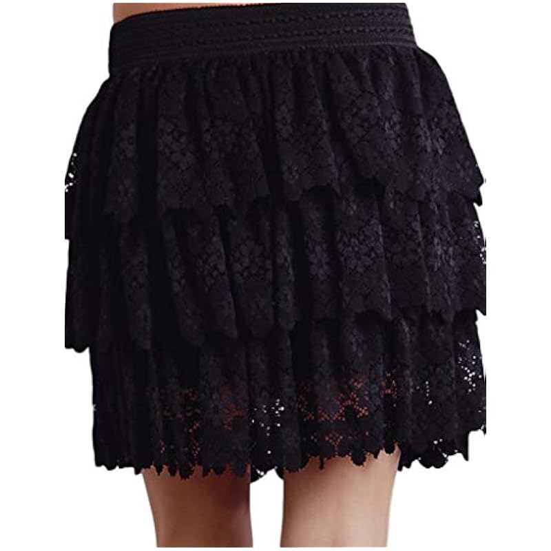 Stetson Women's 3 Tier Lace Skirt Black Skirt Large Stetson ‎womens Skirts