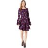 Stetson Stetson 2105 Floral Print Rayon Swing Wine 14 ‎womens Dresses