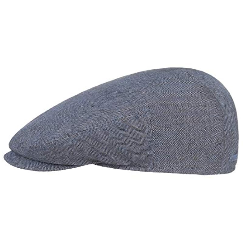 Stetson Stetson Woodfield Linen Flat Cap Women/Men - Made in The EU Brown-blue ‎mens Hats & Caps
