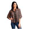 Stetson Stetson Western Shirt Womens S/S Paisley S Brown 11-051-0590-6030 BR ‎womens Tops, Tees & Blouses