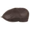 Stetson Hatteras Chevrette Leather Cap Women/Men Brown 7 5/8 Stetson ‎mens Hats & Caps